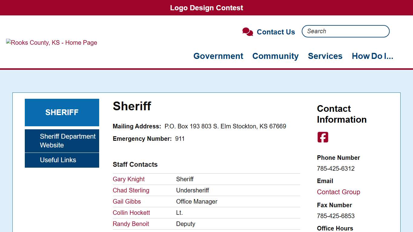 Sheriff | Rooks County KS